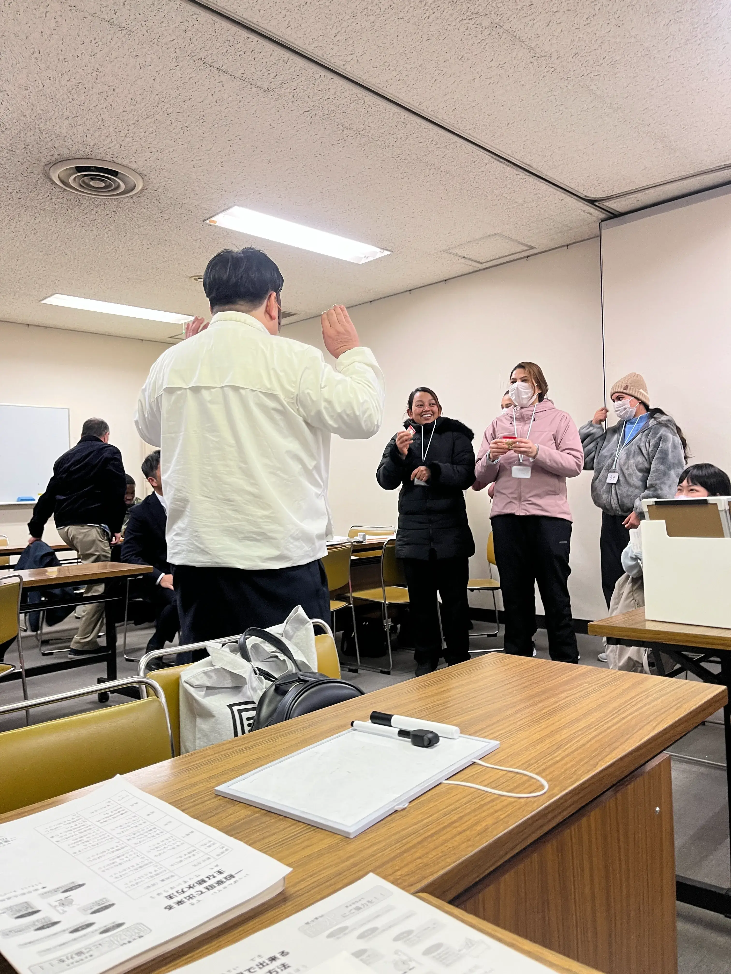 Felix with local Japanese volunteer teachers